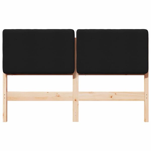 vidaXL Cabecero tapizado Marr&oacute;n y Negro 135 cm Madera de pino macizo