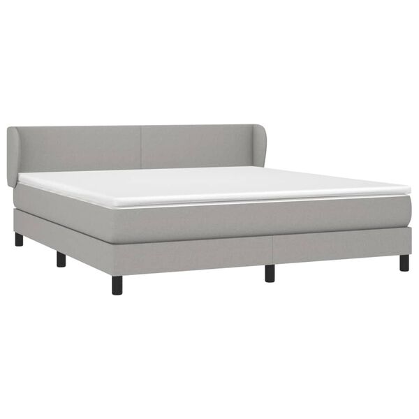 vidaXL Cama box spring con colch&oacute;n tela gris claro 180x200 cm