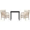 vidaXL Conjunto de Comedor de Jard&iacute;n 3 pcs Beige rat&aacute;n sint&eacute;tico