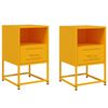 vidaXL Mesitas de noche 2 uds acero amarillo mostaza 36x39x60,5 cm