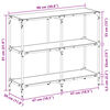 vidaXL Mesa consola con superficie de vidrio negro acero 98x30x81 cm