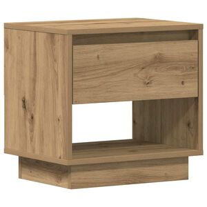 vidaXL Mesita de Noche con caj&oacute;n Roble artesanal 45 x 34 x 44 cm