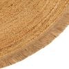 vidaXL Alfombra trenzada con borde de volantes yute redonda 90 cm
