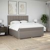 vidaXL Cama box spring con colch&oacute;n tela gris taupe 180x200 cm