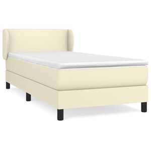 vidaXL Cama box spring con colch&oacute;n cuero sint&eacute;tico crema 80x200 cm