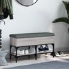vidaXL Banco zapatero madera de ingenier&iacute;a gris Sonoma 82x32x45 cm