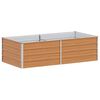 vidaXL Arriate de acero galvanizado plateado 160x80x45 cm