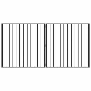 vidaXL Puerta para perros 2 pcs Negro 100 x 100 cm Acero Galvanizado
