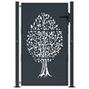 vidaXL Puerta de jardín acero gris antracita diseño árbol 100x150 cm