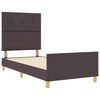 vidaXL Estructura de cama con cabecera Marr&oacute;n oscuro 80 x 200 cm tela