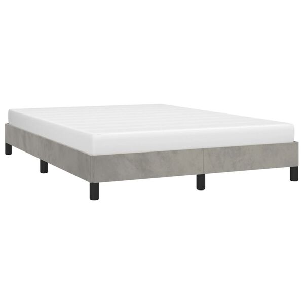 vidaXL Estructura de cama sin colch&oacute;n terciopelo gris claro 140x190 cm
