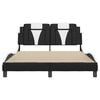 vidaXL Estructura de cama Viana sin colch&oacute;n cuero sint&eacute;tico negro blanco 120x200cm