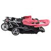vidaXL Carrito para 2 ni&ntilde;os tandem de acero rosa y negro