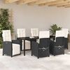 vidaXL Conjunto de Comedor de Jard&iacute;n 7 pcs Negro rat&aacute;n sint&eacute;tico
