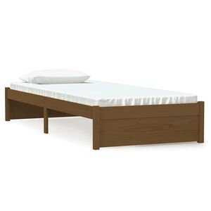 vidaXL Estructura cama sin colch&oacute;n madera maciza marr&oacute;n miel 75x190 cm