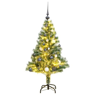 vidaXL Árbol de Navidad artificial con 150 LEDs bolas y nieve 120 cm