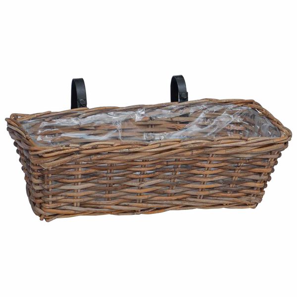 vidaXL Cesta Colgante para Plantas 2 pcs Marr&oacute;n 48 x 22 x 15 cm
