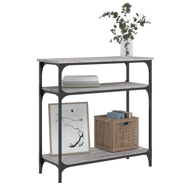 vidaXL Mesa consola madera de ingeniería gris Sonoma 75x29x75 cm