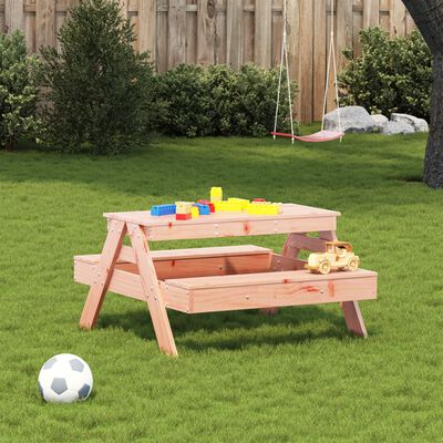 vidaXL Mesa de pícnic para niños madera maciza Douglas 88x97x52 cm