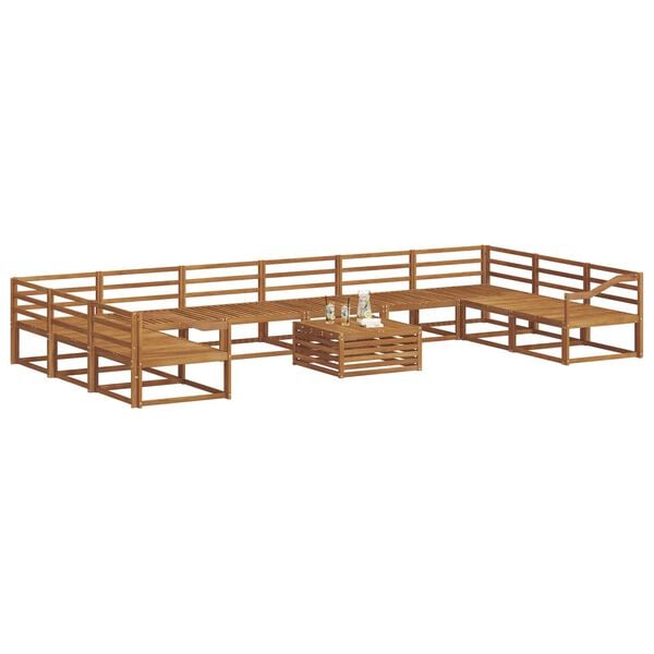 vidaXL Conjunto de sof&aacute;s de exterior 11 pcs Natural