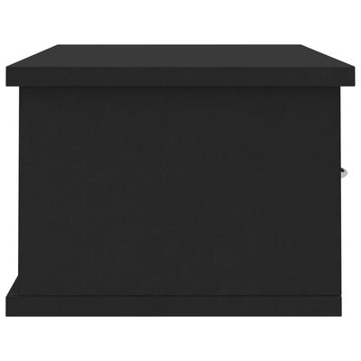 vidaXL Estante de cajones para pared contrachapada negro 60x26x18,5cm