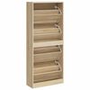 vidaXL Zapatero madera contrachapada roble Sonoma 63x24x147 cm