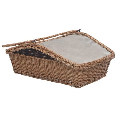 Cesta para leña con sauce marrón 61,5x46,5x58 | vidaXL.es