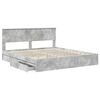 vidaXL Cama con almacenamiento con cabecera Gris Concreto 180 x 200 cm