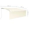 vidaXL Toldo retr&aacute;ctil manual con persiana y LED crema 4x3 m