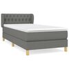 vidaXL Cama box spring con colch&oacute;n tela gris oscuro 90x190 cm