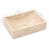 vidaXL Mueble tocador madera teca maciza con lavabo de m&aacute;rmol crema