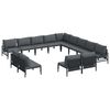 vidaXL Conjunto de sof&aacute;s de jard&iacute;n 13 uds. Negro Acero