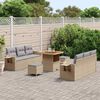 vidaXL Conjunto de sof&aacute; de jard&iacute;n 9 pcs Beige rat&aacute;n sint&eacute;tico