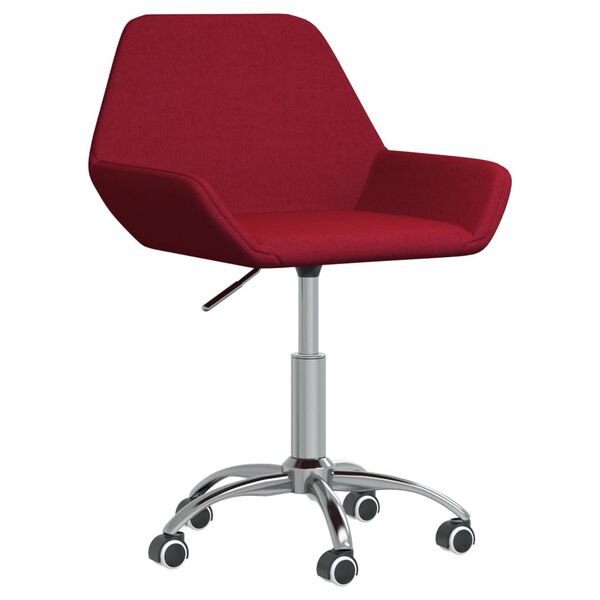 vidaXL Silla de oficina giratoria tela rojo tinto