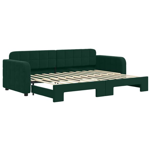 vidaXL Sof&aacute; cama nido terciopelo verde oscuro 80x200 cm
