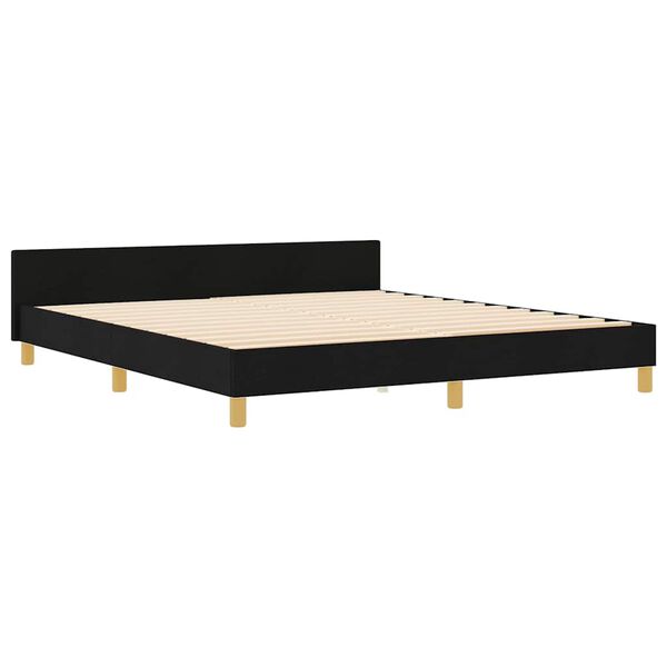 vidaXL Estructura de cama con cabecera Negro 180 x 200 cm tela