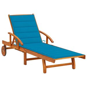vidaXL Tumbona de jard&iacute;n con coj&iacute;n madera maciza de acacia