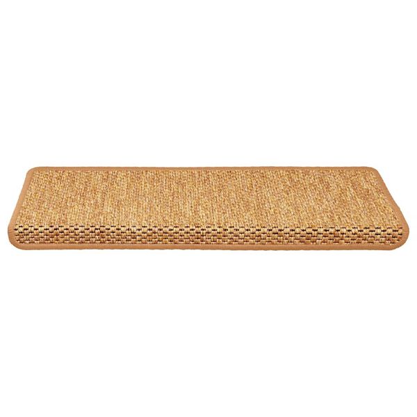 vidaXL Alfombrilla autoadhesiva escalera sisal 15uds sisal 65x21x4cm
