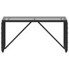 vidaXL Mesa de exterior Negro 80 x 40 x 40 cm Rattan PE y Cristal