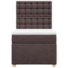 vidaXL Cama box spring con colch&oacute;n tela marr&oacute;n oscuro 90x190 cm