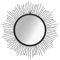 vidaXL Espejo de pared con forma de sol radiante 80 cm negro