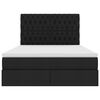 vidaXL Cama con almacenamiento y LED Negro 140 x 190 cm Poliéster