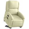 vidaXL Sillón reclinable elevable cuero auténtico color crema