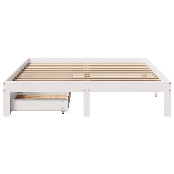 vidaXL Estructura de cama con cajones madera de pino blanca 140x200 cm