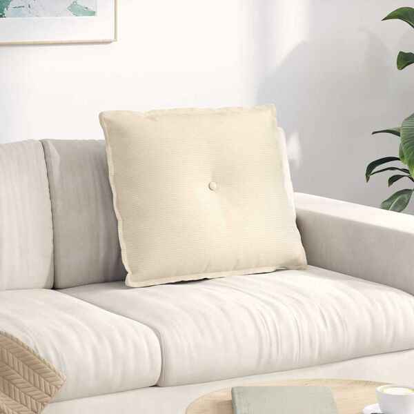 vidaXL Cojín de Espalda Crema 60 x 50 cm Tela de pana
