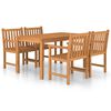 vidaXL Conjunto de comedor de jard&iacute;n de 5 piezas, 140 x 80 cm, madera maciza de teca
