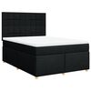 vidaXL Cama box spring con colch&oacute;n tela negro 160x200 cm