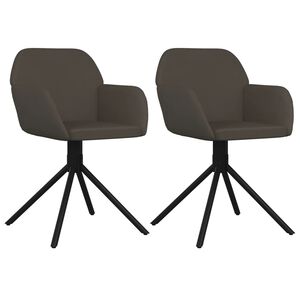 vidaXL Sillas de comedor giratorias 2 unidades terciopelo gris oscuro