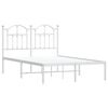 vidaXL Estructura cama sin colch&oacute;n con cabecero metal blanco 120x200cm