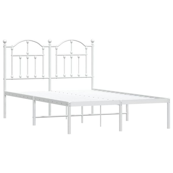 vidaXL Estructura cama sin colch&oacute;n con cabecero metal blanco 120x200cm
